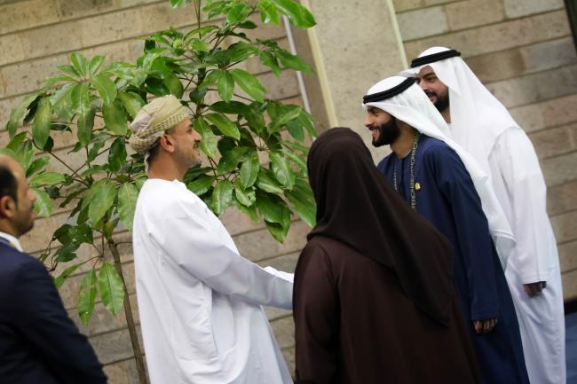 UNEA-7 President Abdullah Bin Ali Amri, Oman, greets delegates from the UAE 