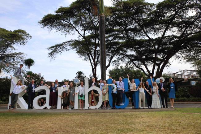 Delegates from Denmark pose for a family picture.