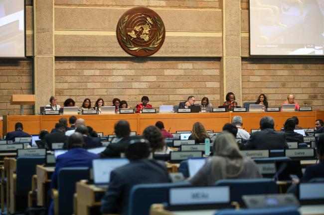 View of the dais during the afternoon plenary