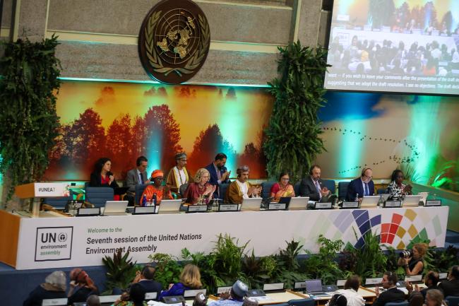 A view of the dais during the closing plenary