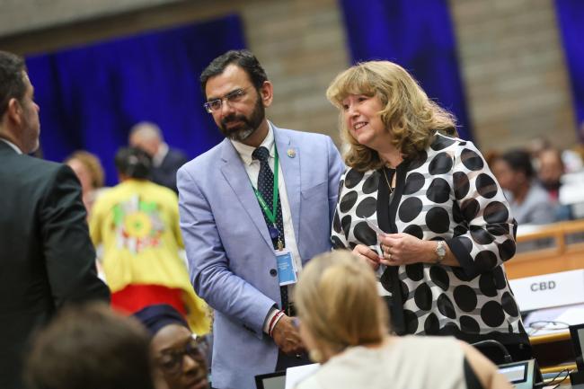 Asad Naqvi, CBD Secretariat, and Astrid Schomaker, Executive Secretary, CBD 