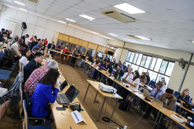 A view of the room during Cluster A on Nature and Climate