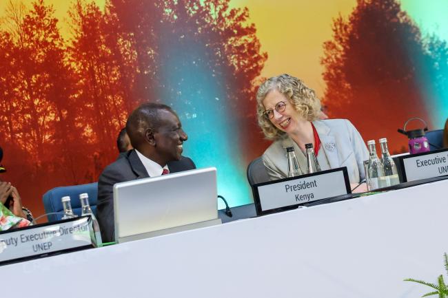 William Samoei Ruto, President of Kenya, and Inger Andersen, Executive Director, UNEP