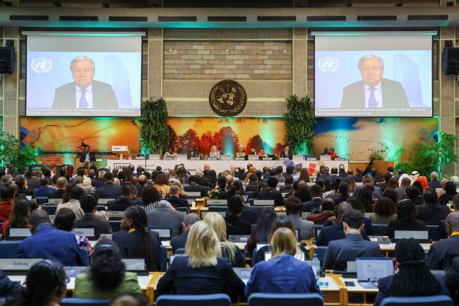 António Guterres, UN Secretary-General, addressed the session via a video message. 