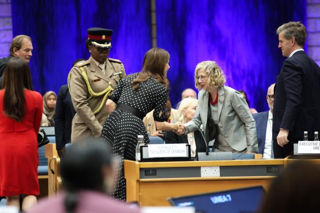 Queen Mary of Denmark, UNEP Patron of Biodiversity, and Inger Andersen, Executive Secretary, UNEP 