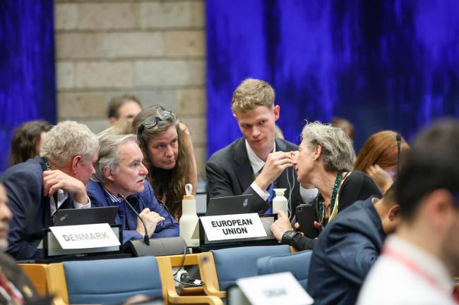 Delegates from the EU consult 