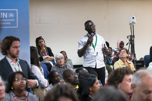 A participant poses a question 
