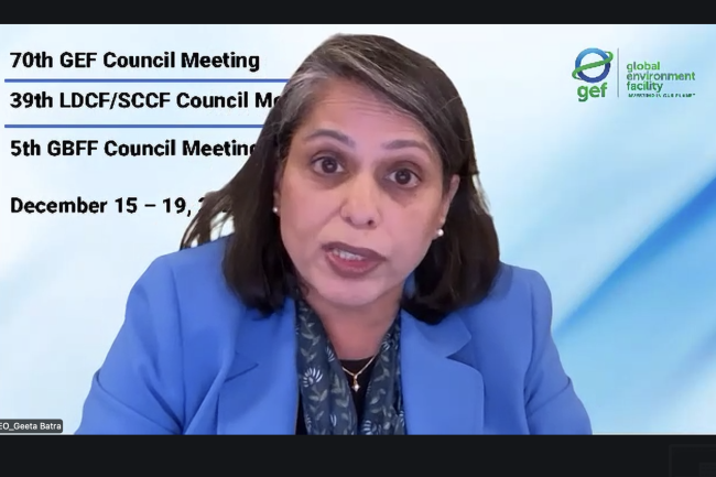 Geeta Batra, Director of the Independent Evaluation Office (IEO) of the Global Environment Facility - GEF70 - 16Dec