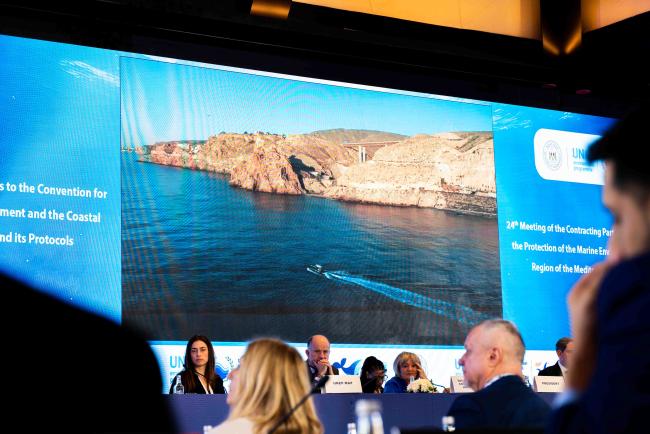 Participants watch a video about Almería, the winner of the Istanbul Environment Friendly City AwardAlBARC_COP24_5dec2025-photo
