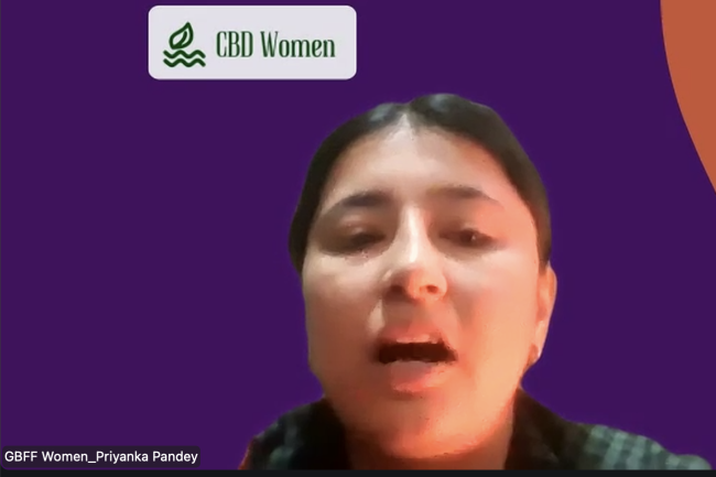 Priyanka Pandey, Global Biodiversity Framework Fund (GBFF) Women's Caucus - GEF70 - 18Dec