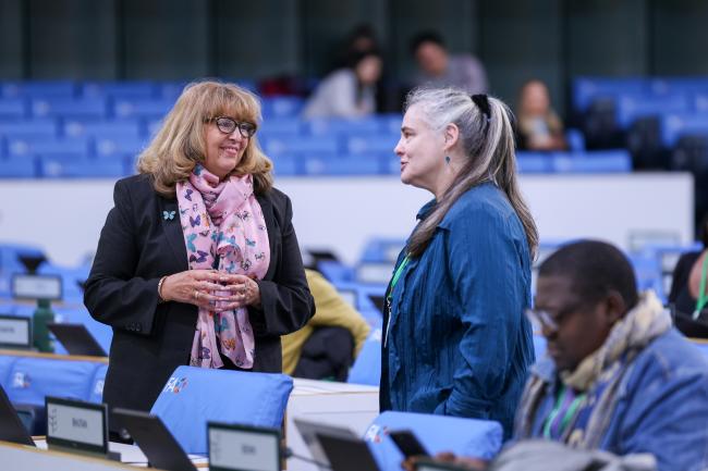 CBD Executive Secretary Astrid Schomaker and Ines Verleye, Belgium