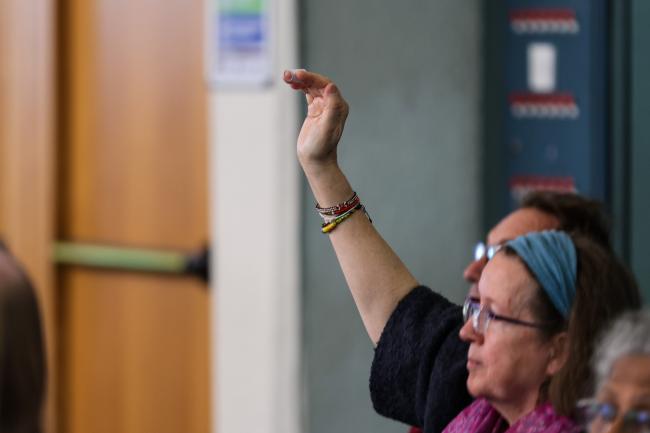 An observer confirming their presence during the plenary