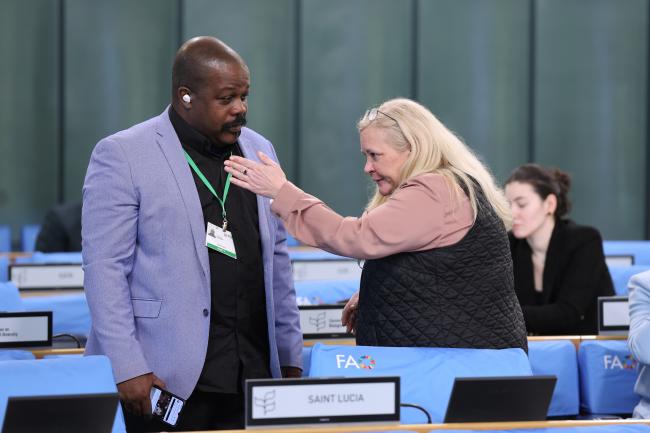 Donatian Gustave, Saint Lucia, and Lisa Pedicelli, CBD Secretariat