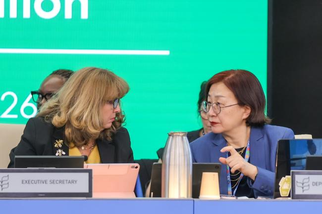 CBD Executive Secretary Astrid Schomaker with CBD Deputy Executive Secretary Jihyun Lee