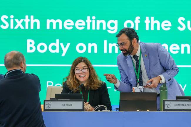 SBI 6 Chair Clarissa Souza Della Nina, Brazil, and Asad Naqvi, SBI 6 Secretary