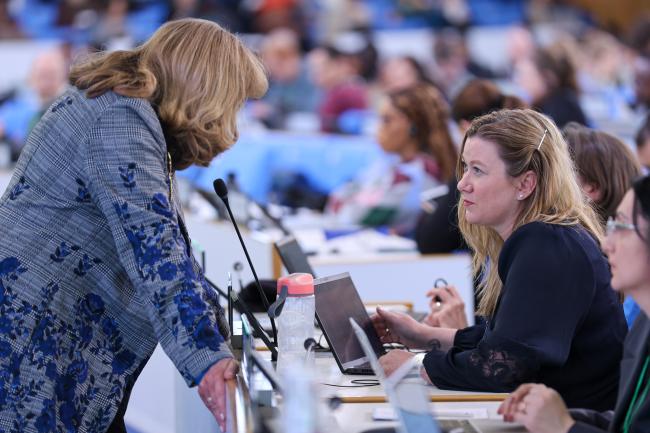 CBD Executive Secretary Astrid Schomaker, with Melissa Cotterill, Australia