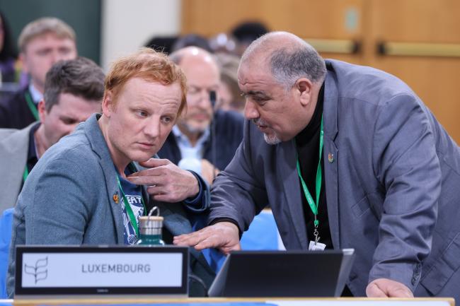 Eric Schauls, Luxembourg, with meeting rapporteur Bilal Qtishat, Jordan