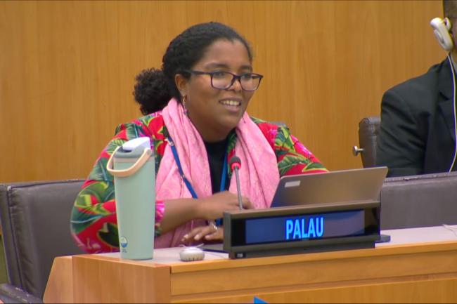 Angelique Louise Marie Pouponneau, Palau, speaking for the Alliance of Small Island States (AOSIS)