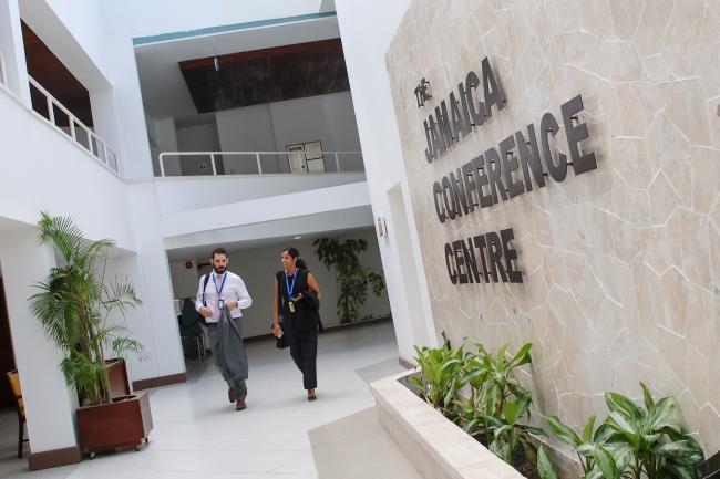 Delegates in the corridors 