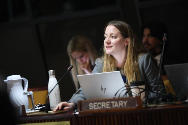 Anja Morris, Norway, facilitator of the Informal Working Group on Environmental Management and Monitoring 