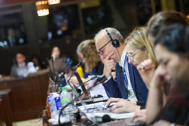 Delegates during the session