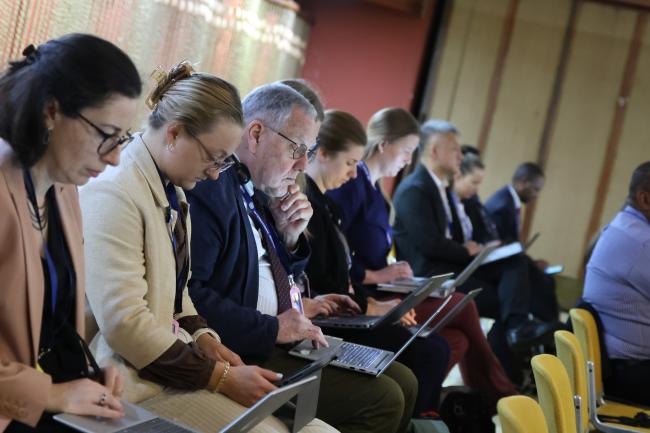 Delegates during an informal working group 