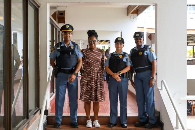 Sonja Phinn, Secretariat of the Authority with members of the UN security 
