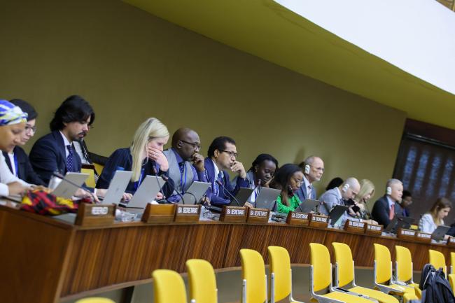 Members of the Secretariat of the Authority during the session. 