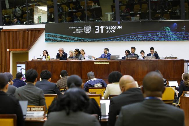 A view of the dais during the Council meeting 