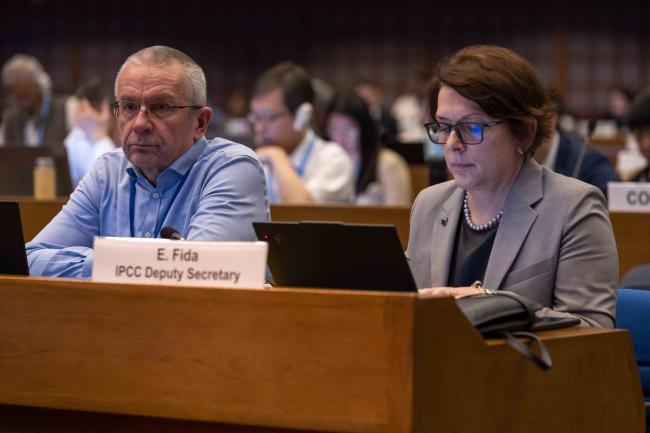 Martin Krause, Director, Climate Change Division, UNEP, and IPCC Deputy Secretary Ermira Fida 