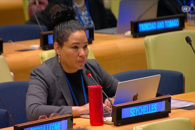 Tamara Thomas, Seychelles, speaking on behalf of the African Group