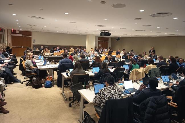 View of the room during discussions on a draft memorandum of understanding with the GEF