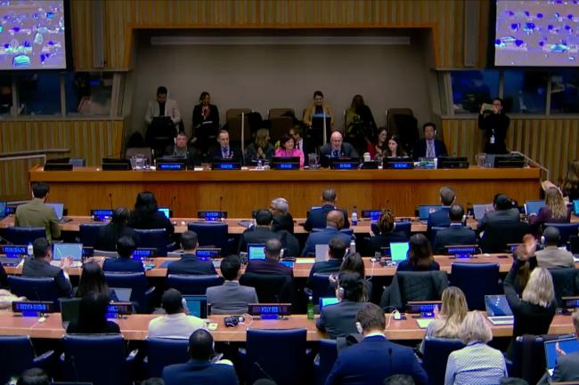 The dais during the last day of PrepCom III