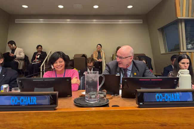 PrepCom Co-Chairs Janine Coye-Felson, Belize, and Adam McCarthy, Australia