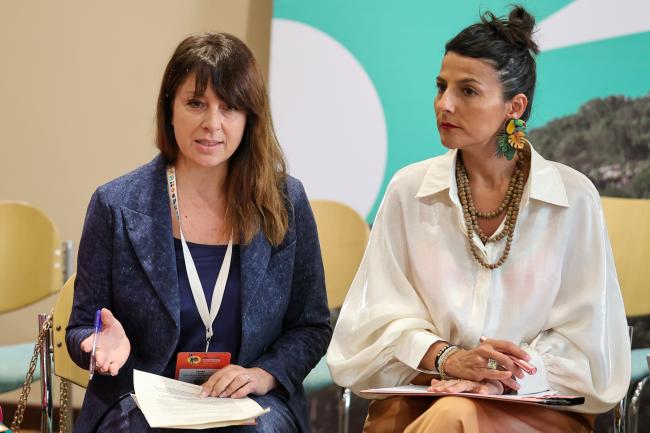 Lahra Liberti, Head of Natural Resources and Development Unit, OECD, and Irene Vélez Torres, Director, National Environmental Agency, Colombia