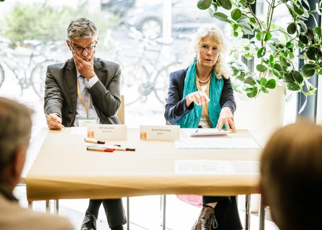 Ulf Jaeckel, BMUKN and Evita Schmieg, BMZ, lead the discussion on SDG 11