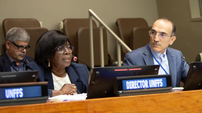 Juliette Biao, UNFF Secretariat Director, and Javad Momeni, Iran - UNFF21 - 12May2026