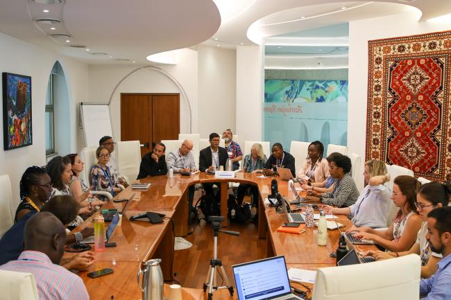 A view of the room during the breakout session on climate-smart production systems 