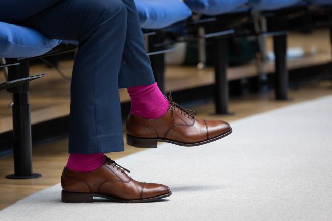 Delegates wear pink to raise awareness on the importance of gender-responsive climate action
