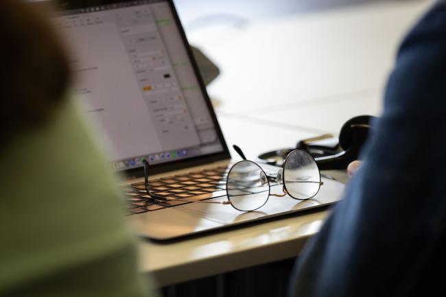 Glasses on table