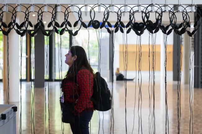 Delegate and headphones