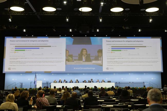 Annett Moehner, UNFCCC Secretariat, presents the latest updates on nationally determined contributions