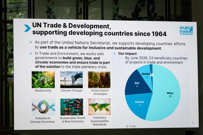 A slide from UNCTAD highlights their history of supporting developing countries