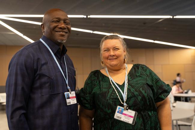 Tosi Mpanu-Mpanu, Democratic Republic of the Congo (DRC), and Pasha Michelle Carruthers, Cook Islands