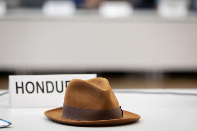 Hat on table