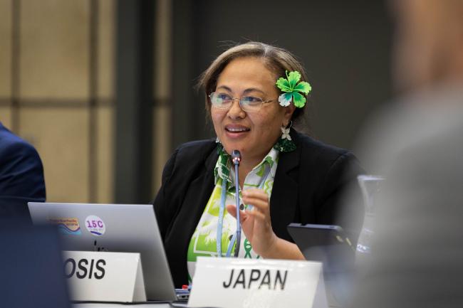 Vanda Faasoa-Chan Ting, Samoa, on behalf of the Alliance of Small Island States (AOSIS)
