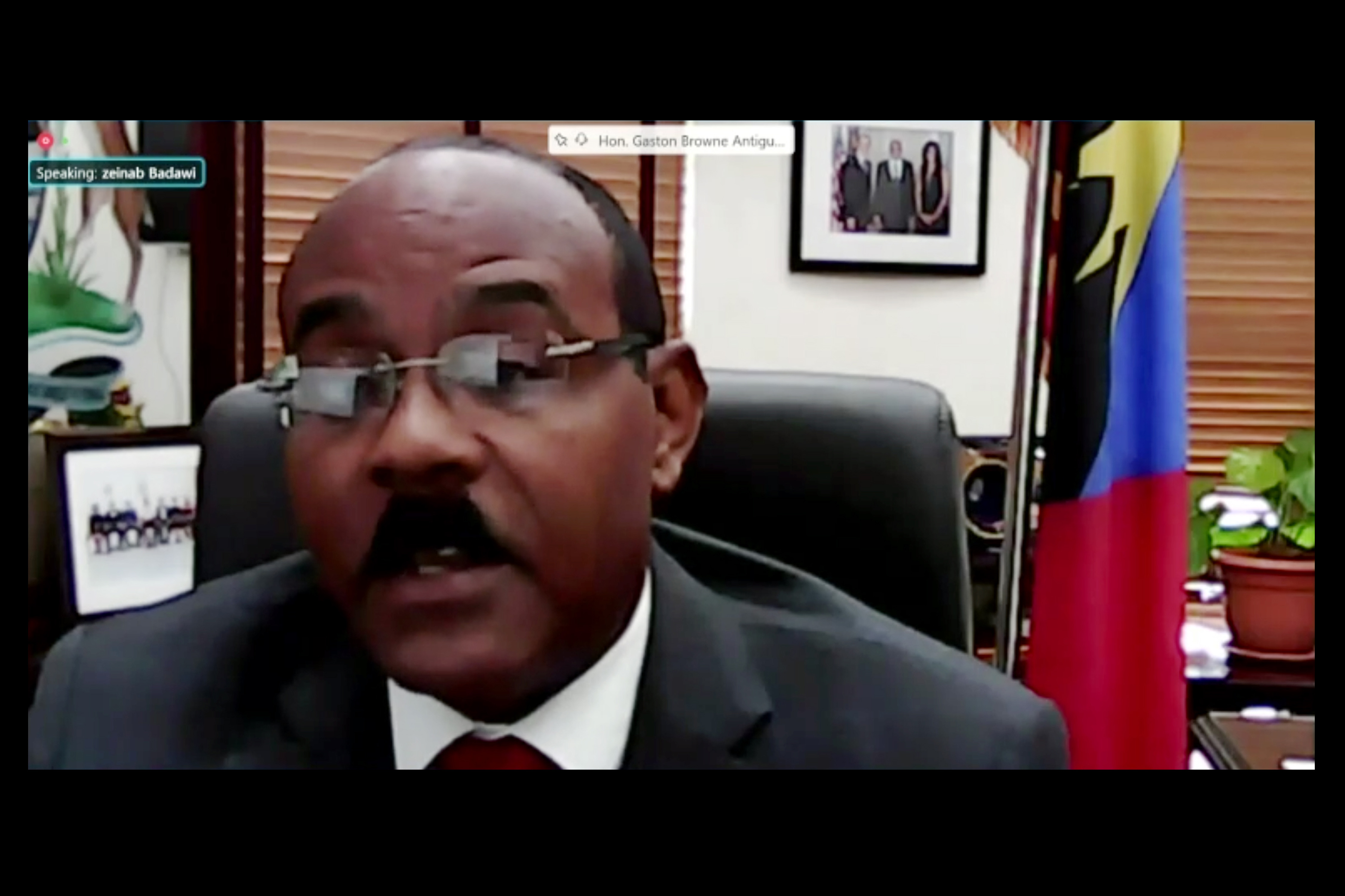 Gaston Browne, Prime Minister of Antigua and Barbuda, for the Alliance of Small Island States