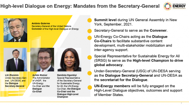 High-level Dialogue on Energy: Mandates from the Secretary-General