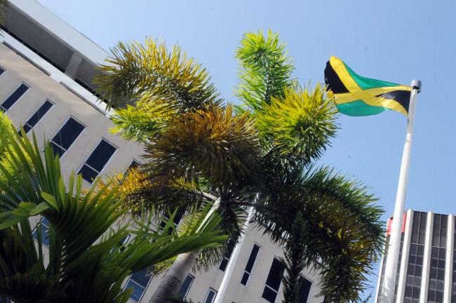 A Jamaican flag outside ISA headquarters