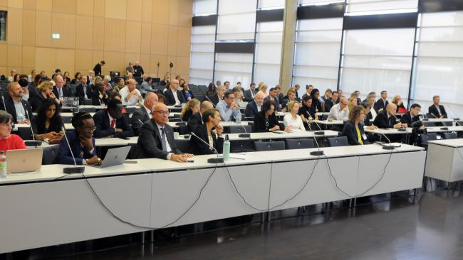 Delegates listen to panel speakers during the event on 'The Beyond 2020 Instrument Post ICCM5: An Ambitious Future for the Chemical Industry'